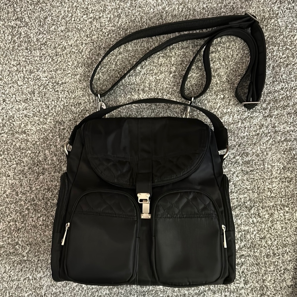 Travelon Anti-Theft Convertible BackPack/Crossbody bag - Black/Blue